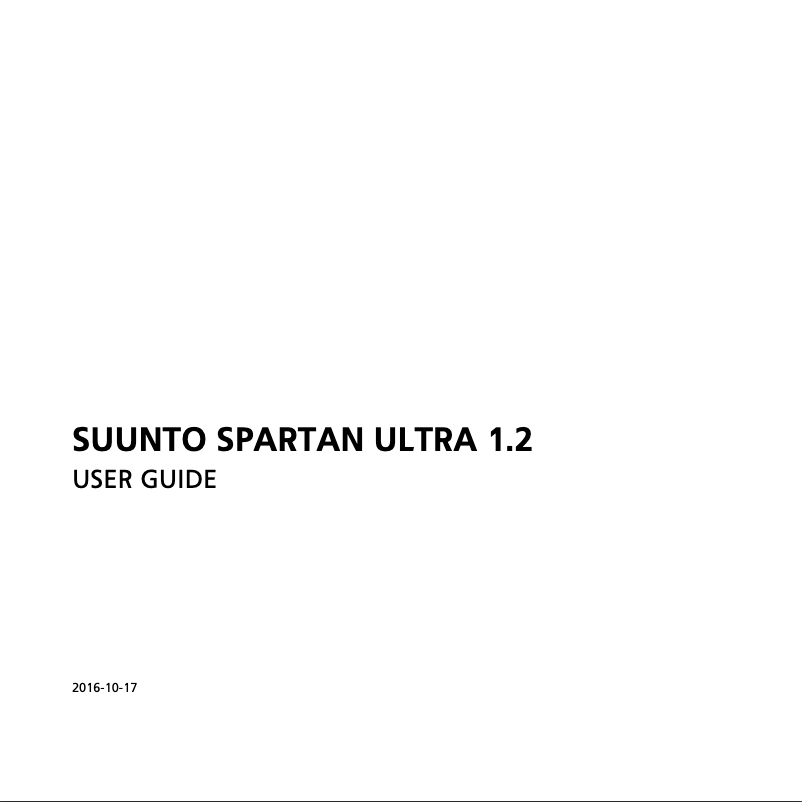 Page n°1 - Manuel utilisateur Suunto Spartan Ultra 1.2