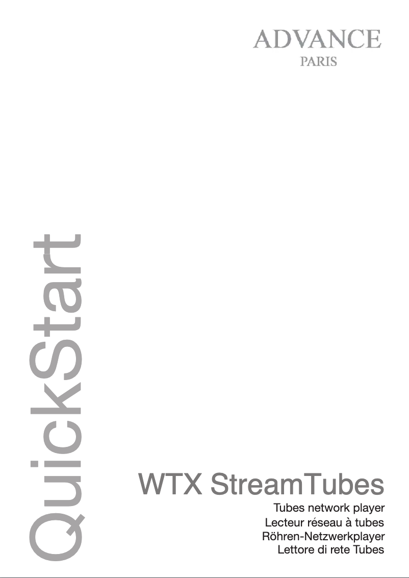 Page n°1 - Manuel utilisateur Advance WTX-StreamTubes