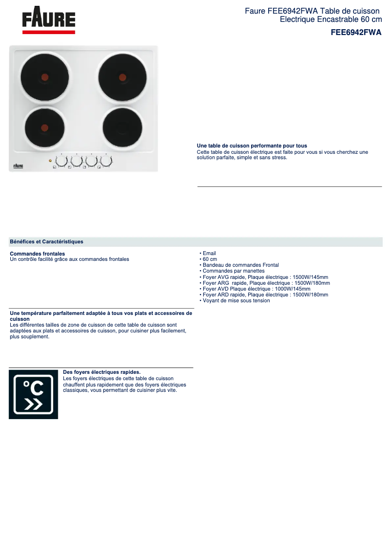 Image de la première page du manuel de l'appareil FEE6942FWA