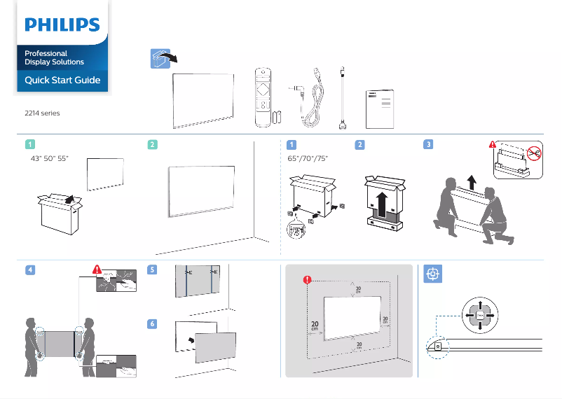 Page n°1 - Guide de démarrage rapide Philips 50BFL2214