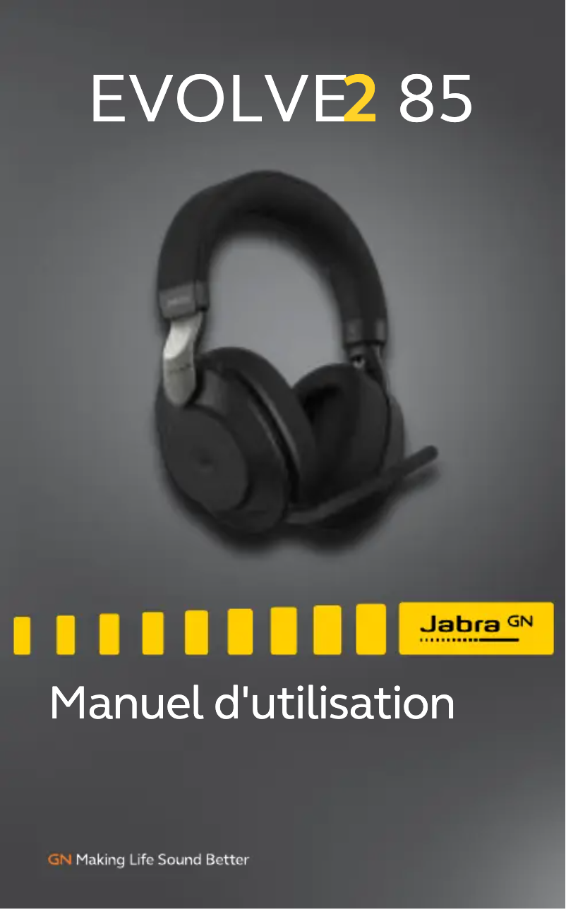 Page 1 de la notice Manuel utilisateur Jabra Evolve2 85