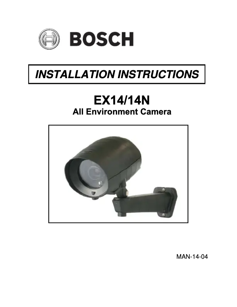 Page n°1 - Manuel utilisateur Bosch EX14