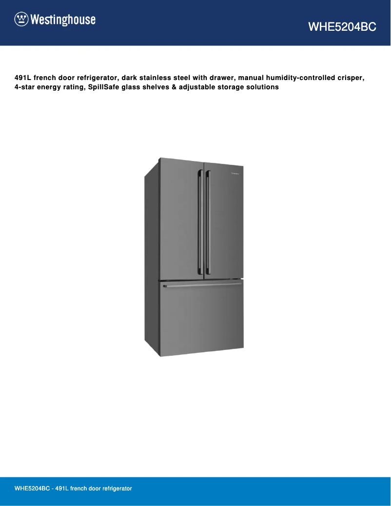 Image de la première page du manuel de l'appareil WHE5204BC