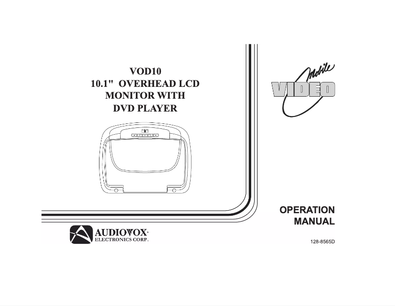 Page 1 de la notice Manuel utilisateur VOXX VOD10