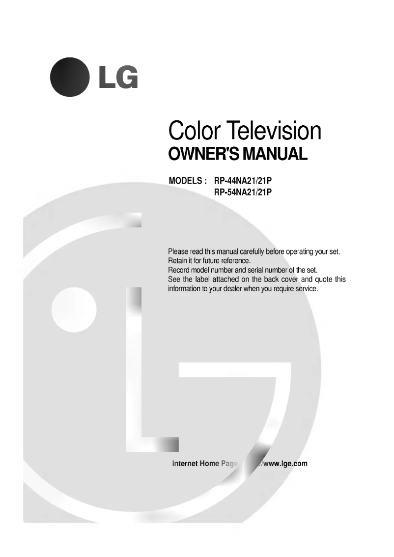 Image de la première page du manuel de l'appareil RP-44NA21
