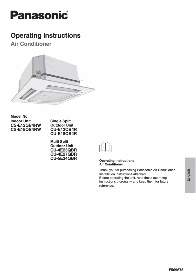 Image de la première page du manuel de l'appareil CU-E12QB4R