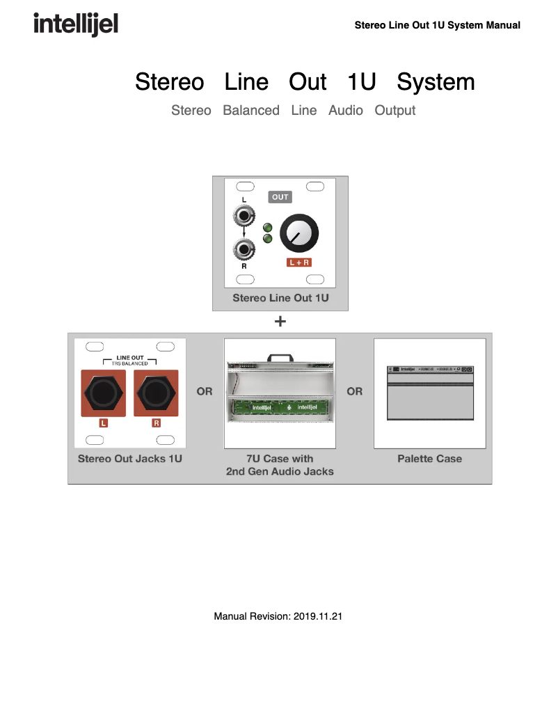 Page 1 de la notice Manuel utilisateur Intellijel Stereo Line Out 1U System