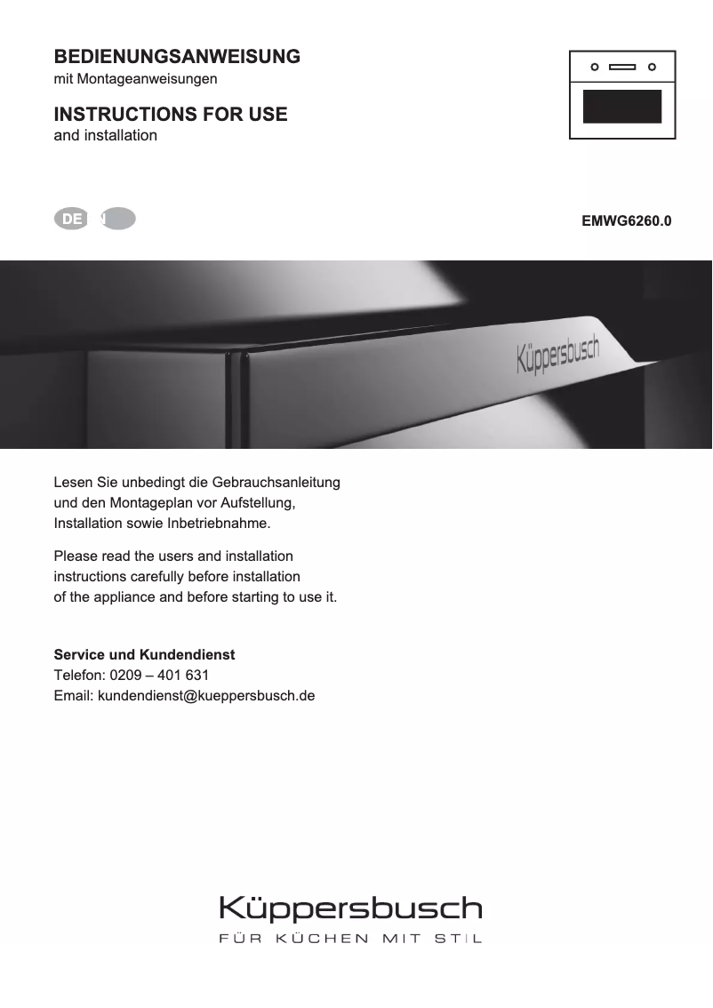 Página 1 del manual Manual de usuario Küppersbusch EMWG6260