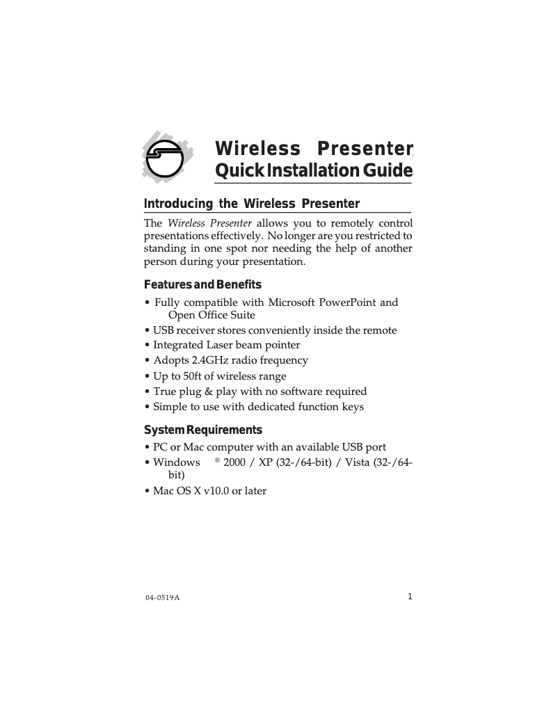 Page n°1 - Manuel utilisateur Siig CE-WR0012-S1