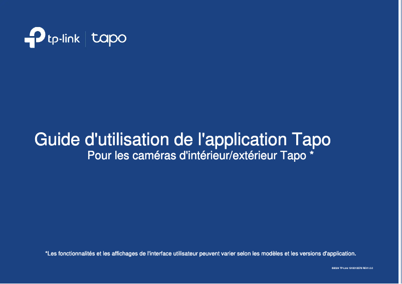 Page 1 de la notice Manuel utilisateur TP-Link Tapo C410 KIT