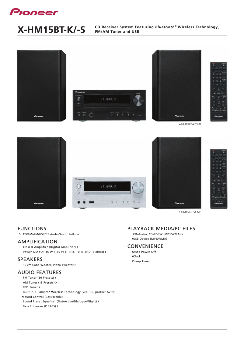 Page n°1 - Manuel utilisateur Pioneer X-HM15BT