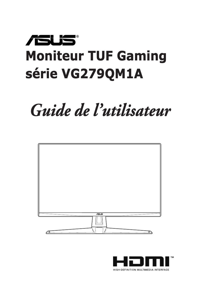 Image de la première page du manuel de l'appareil TUF Gaming VG279QM1A