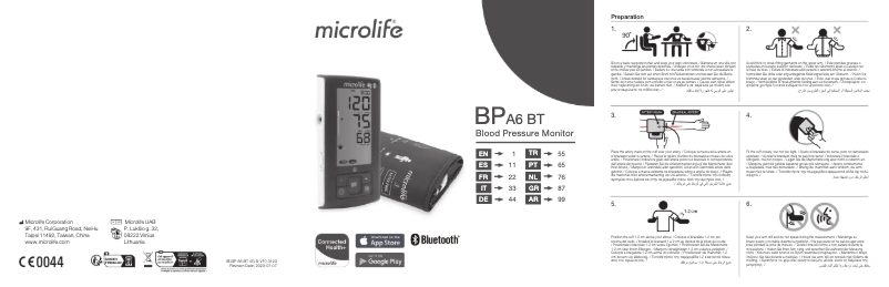 Page n°1 - Manuel utilisateur Microlife BP A6 BT
