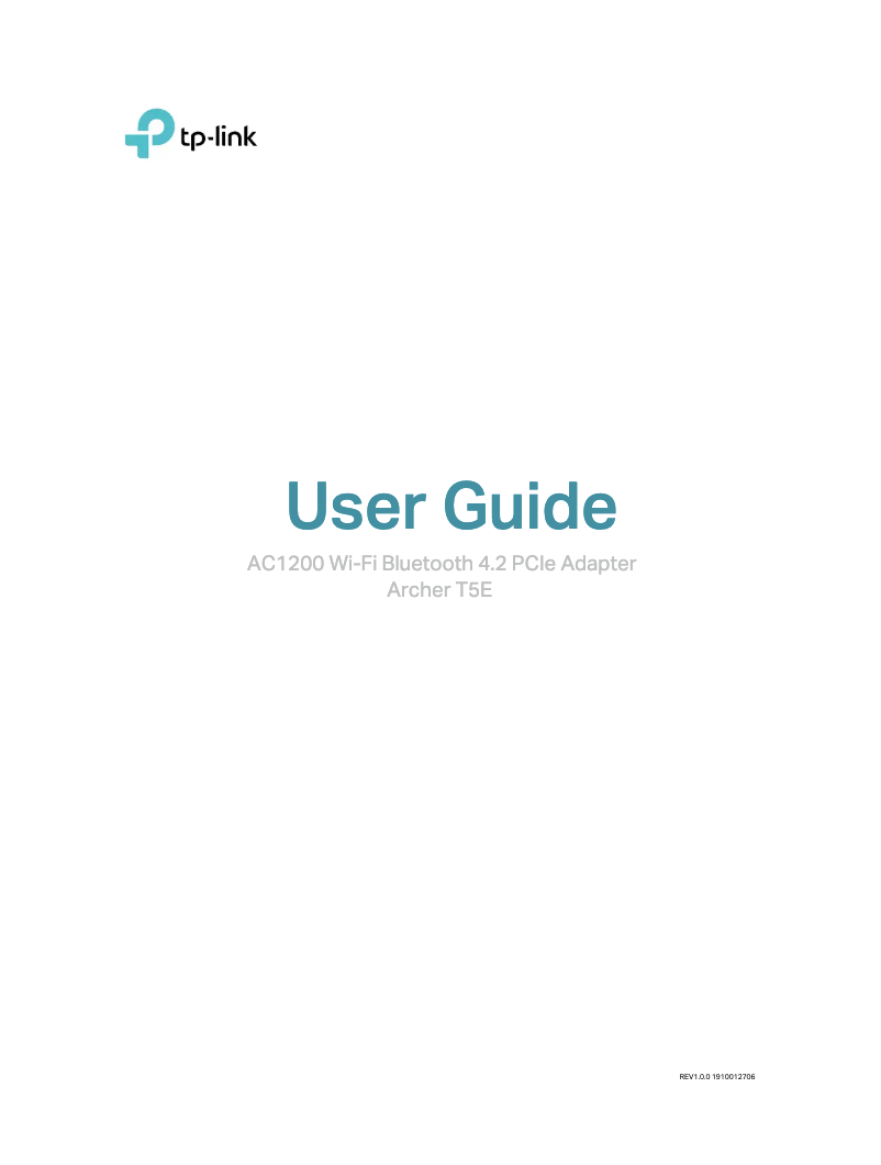 Page 1 de la notice Manuel utilisateur TP-Link Archer T4E