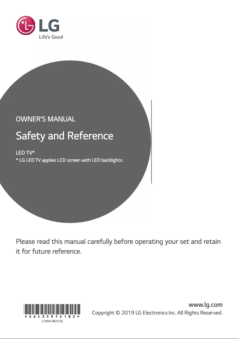 Página 1 del manual Manual de usuario LG 49LV661H