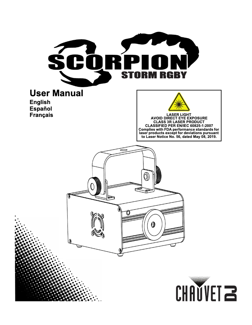 Image de la première page du manuel de l'appareil Scorpion Storm RGBY