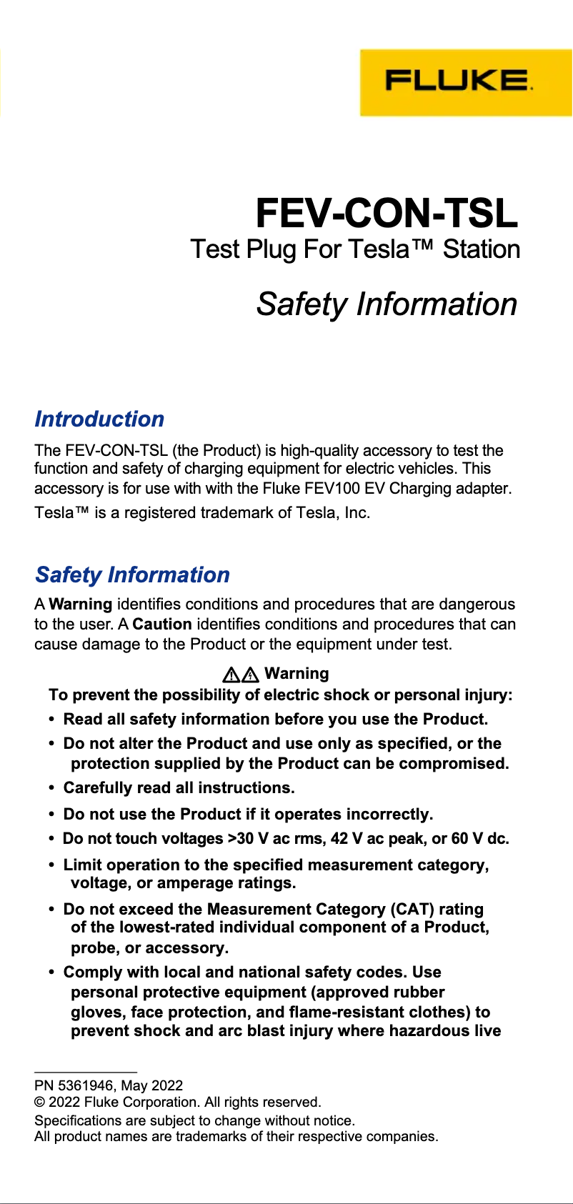 Imagen de la primera página del manual del dispositivo FEV100