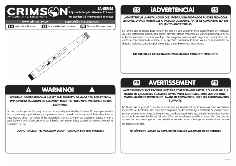 Página 1 del manual Manual de usuario Crimson EA01218
