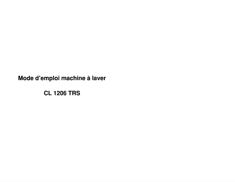 Image de la première page du manuel de l'appareil CL1206TRS