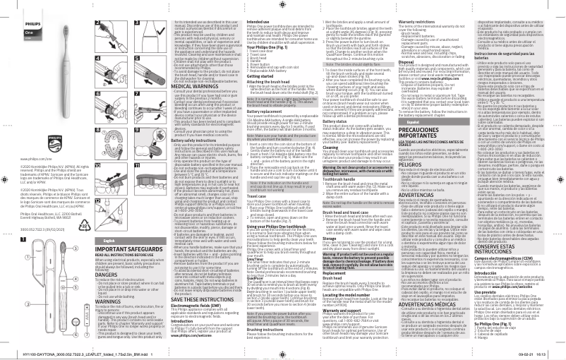 Page 1 of the manual User Manual Philips One by Sonicare HY1100