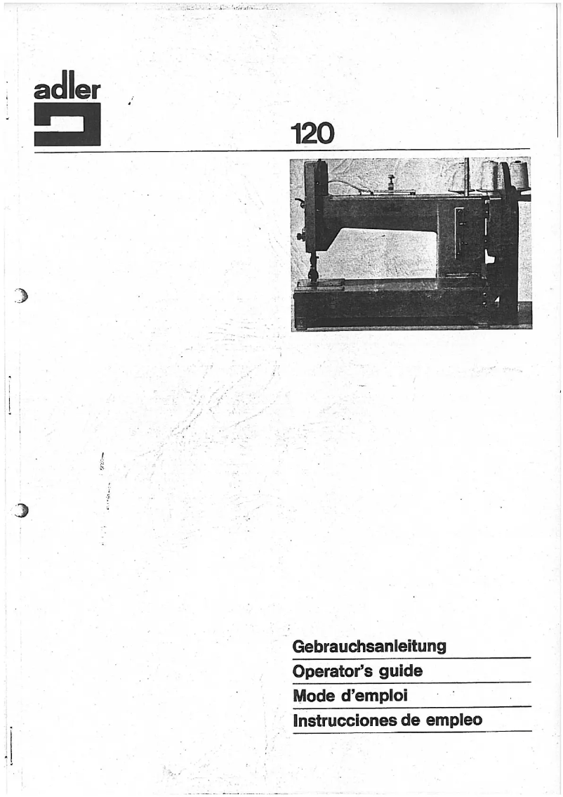 Page n°1 - Manuel utilisateur Dürkopp Adler 120
