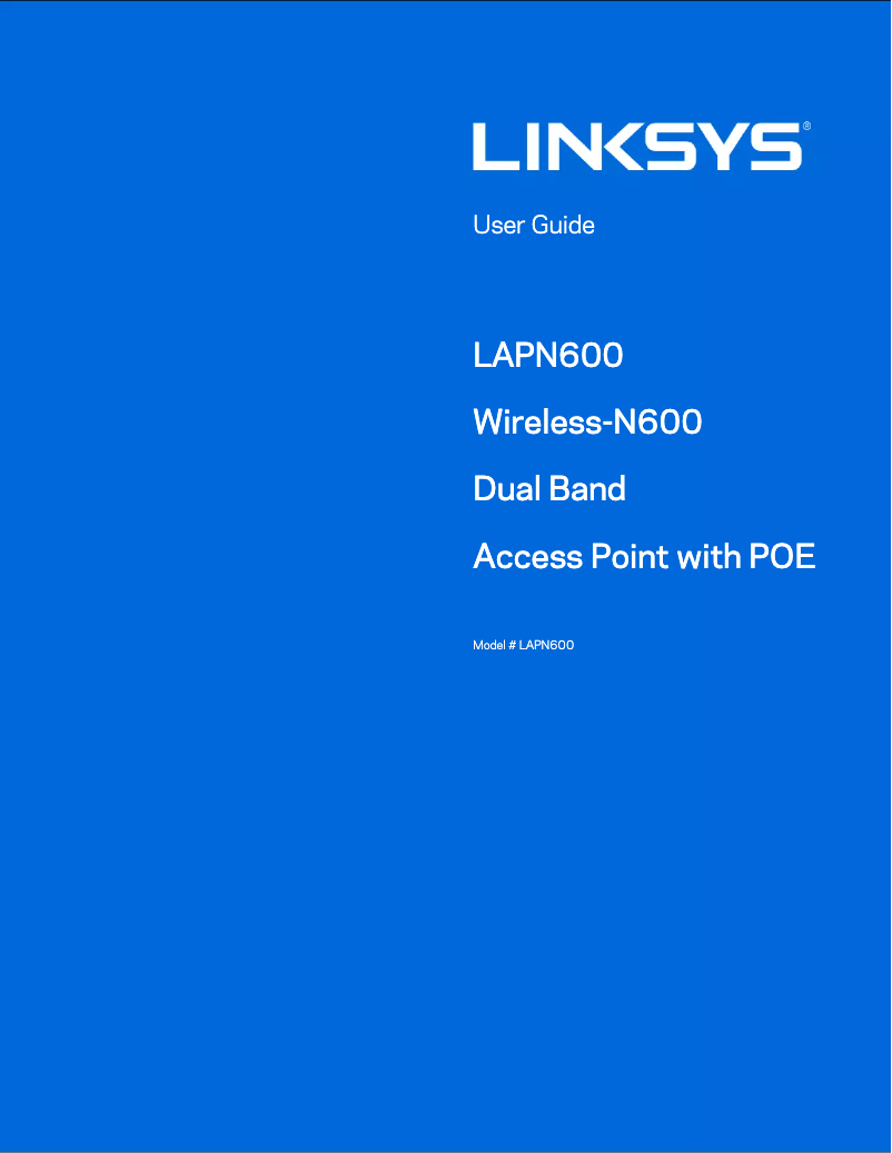 Page n°1 - Manuel utilisateur Linksys LAPN600