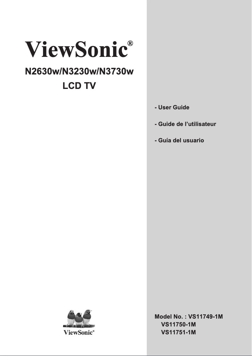 Page n°1 - Manuel utilisateur Viewsonic N2630w
