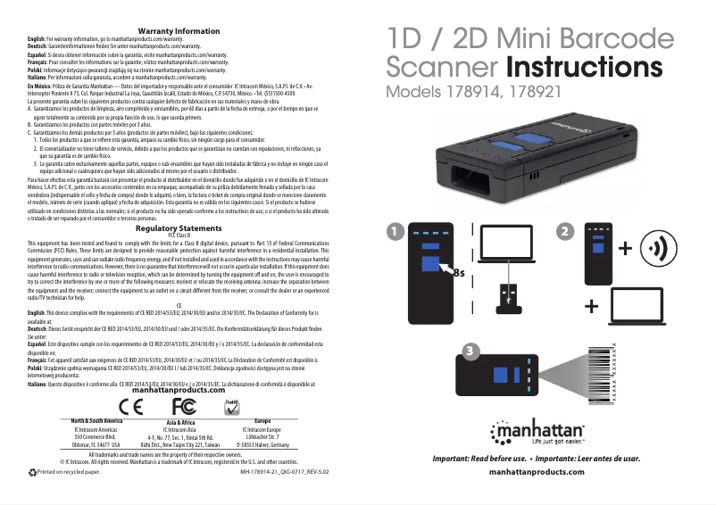 Imagen de la primera página del manual del dispositivo 178921