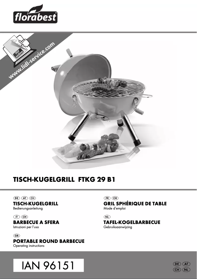 Page 1 de la notice Manuel utilisateur Florabest FTKG 29 B1