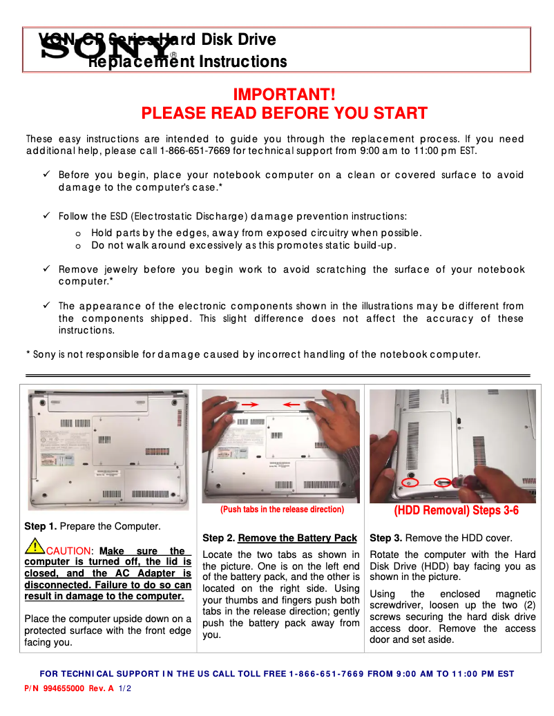 Page n°1 - Manuel utilisateur Sony VGN-CR32G