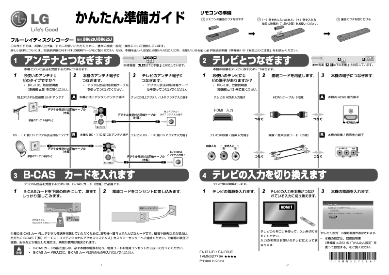 Imagen de la primera página del manual del dispositivo BR625J