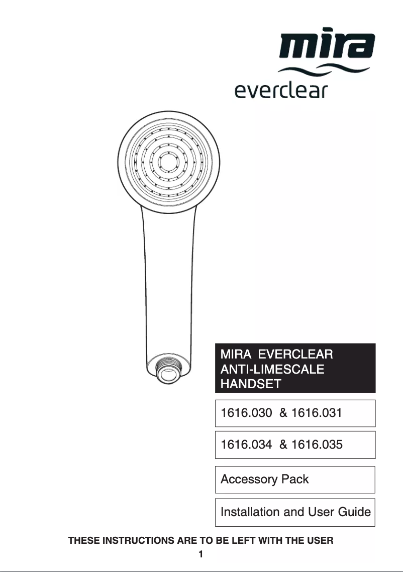 Page 1 de la notice Manuel utilisateur Mira Everclear