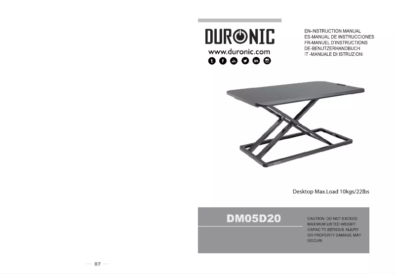 Page 1 de la notice Manuel utilisateur Duronic DM05D20