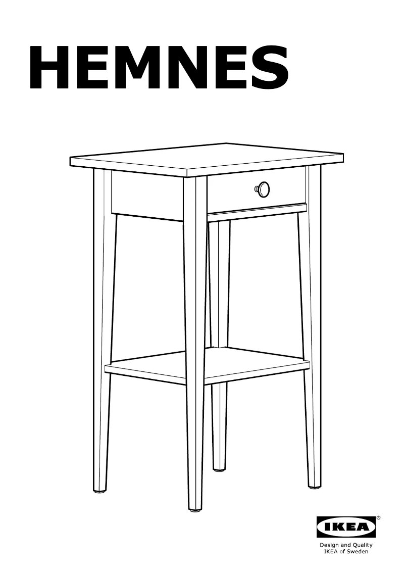 Page 1 de la notice Manuel utilisateur Ikea HEMNES 105.491.45