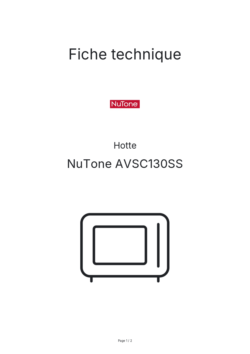 Image de la première page du manuel de l'appareil AVSC130SS