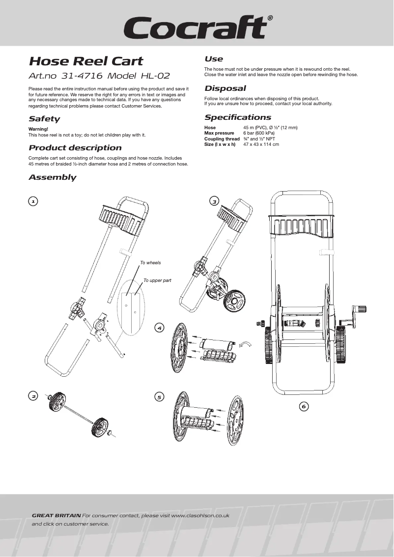 Page n°1 - Manuel utilisateur Cocraft HL-02