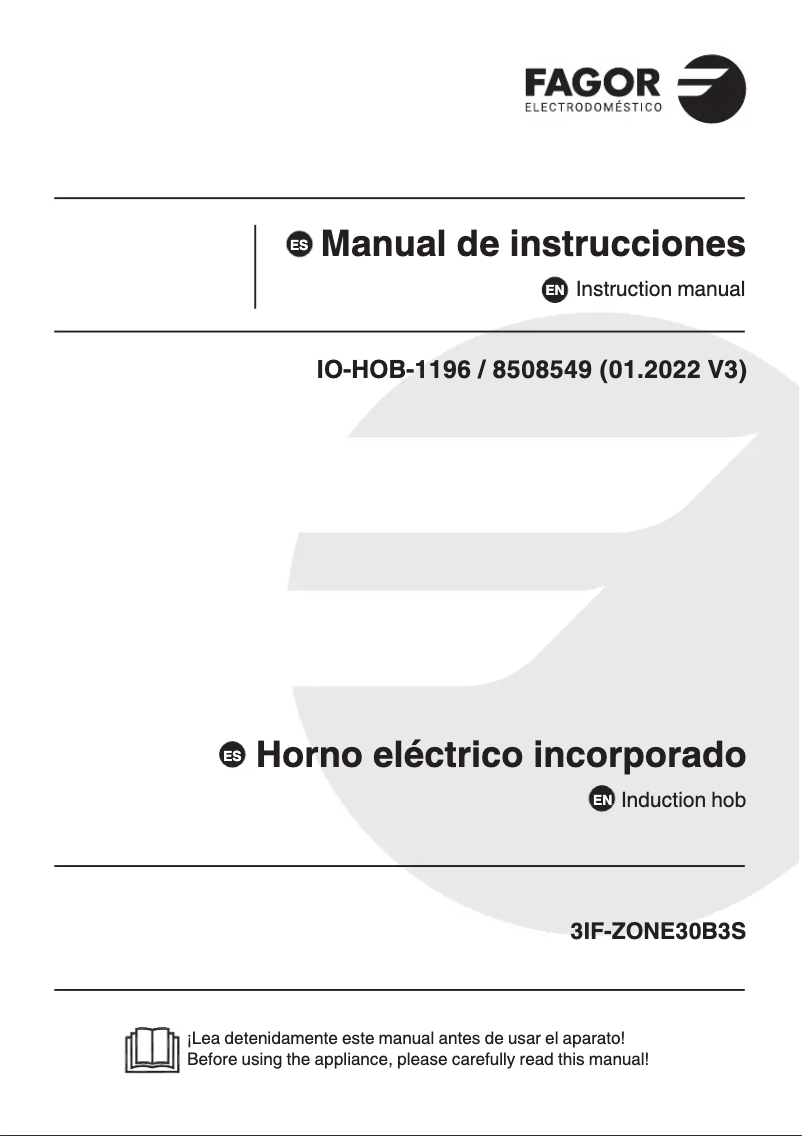 Page 1 de la notice Manuel utilisateur Fagor 3IF-ZONE30B3S