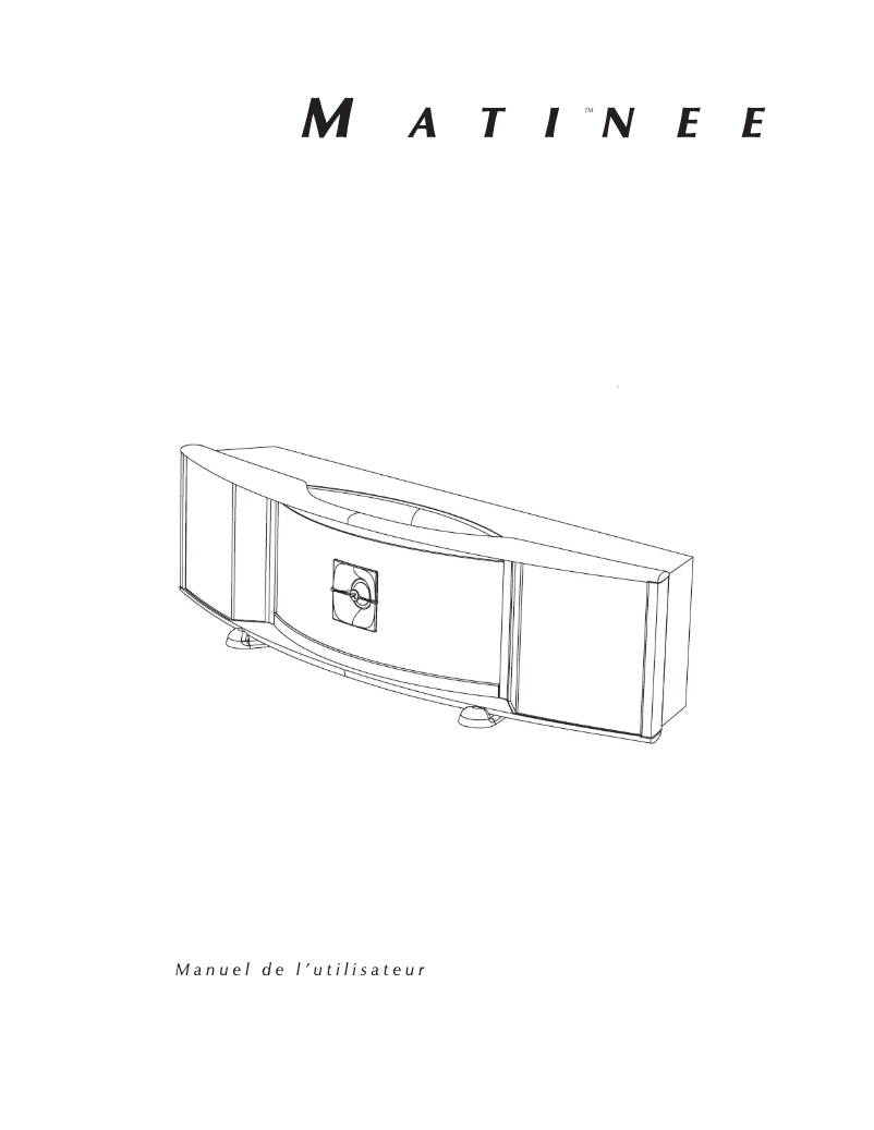 Page 1 of the manual User Manual Martin Logan Matinee