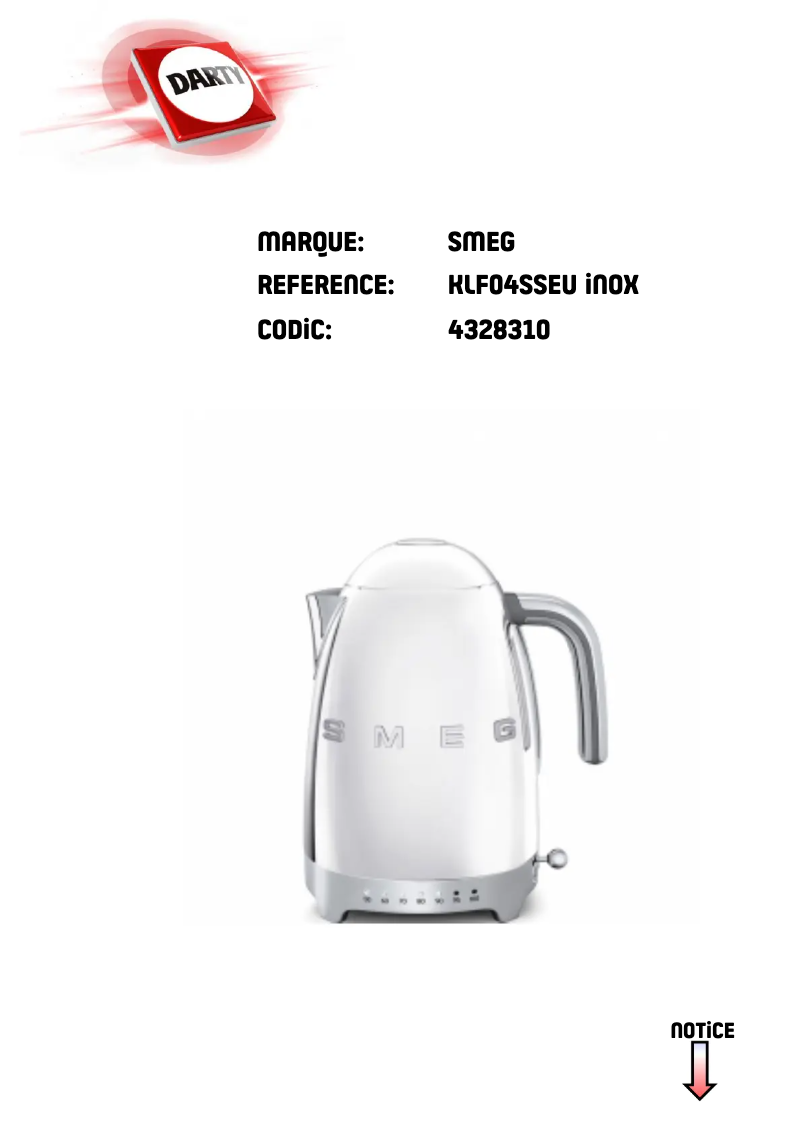 Page n°1 - Manuel utilisateur Smeg KLF04