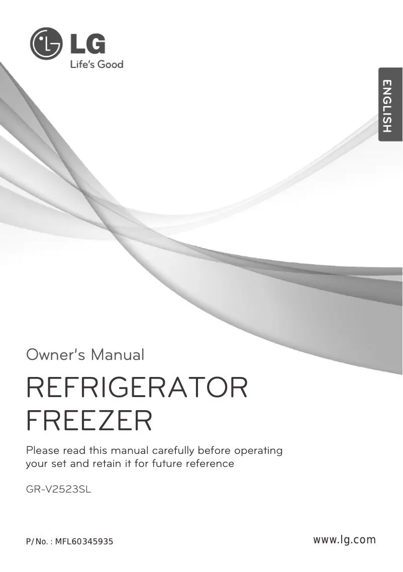 Page n°1 - Manuel utilisateur LG GR-V2523SL