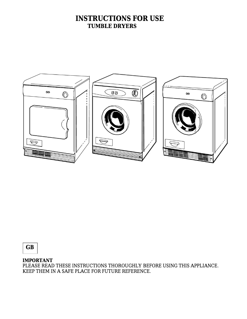Page 1 de la notice Manuel utilisateur White Knight CL727