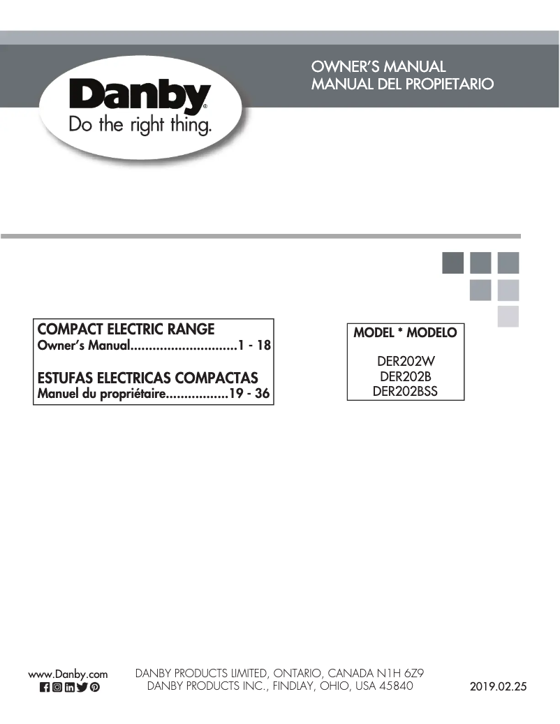 Page 1 de la notice Manuel utilisateur Danby DER202B