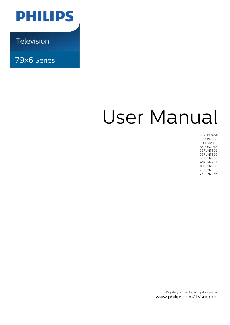Page 1 de la notice Manuel utilisateur Philips 50PUN7906