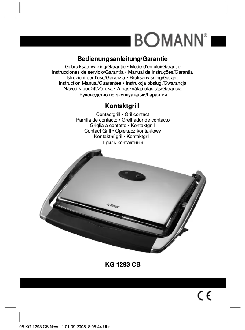 Image de la première page du manuel de l'appareil KG 1293 CB