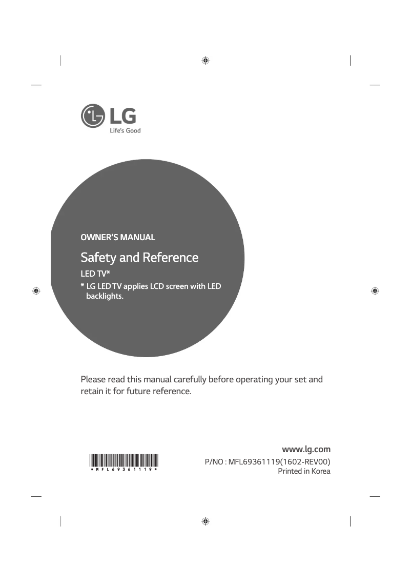 Image de la première page du manuel de l'appareil 49UH770V