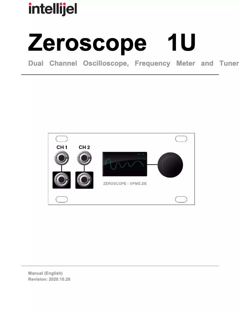 Page 1 de la notice Manuel utilisateur Intellijel Zeroscope 1U
