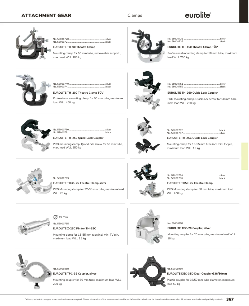 Page n°1 - Catalogue Eurolite TH35