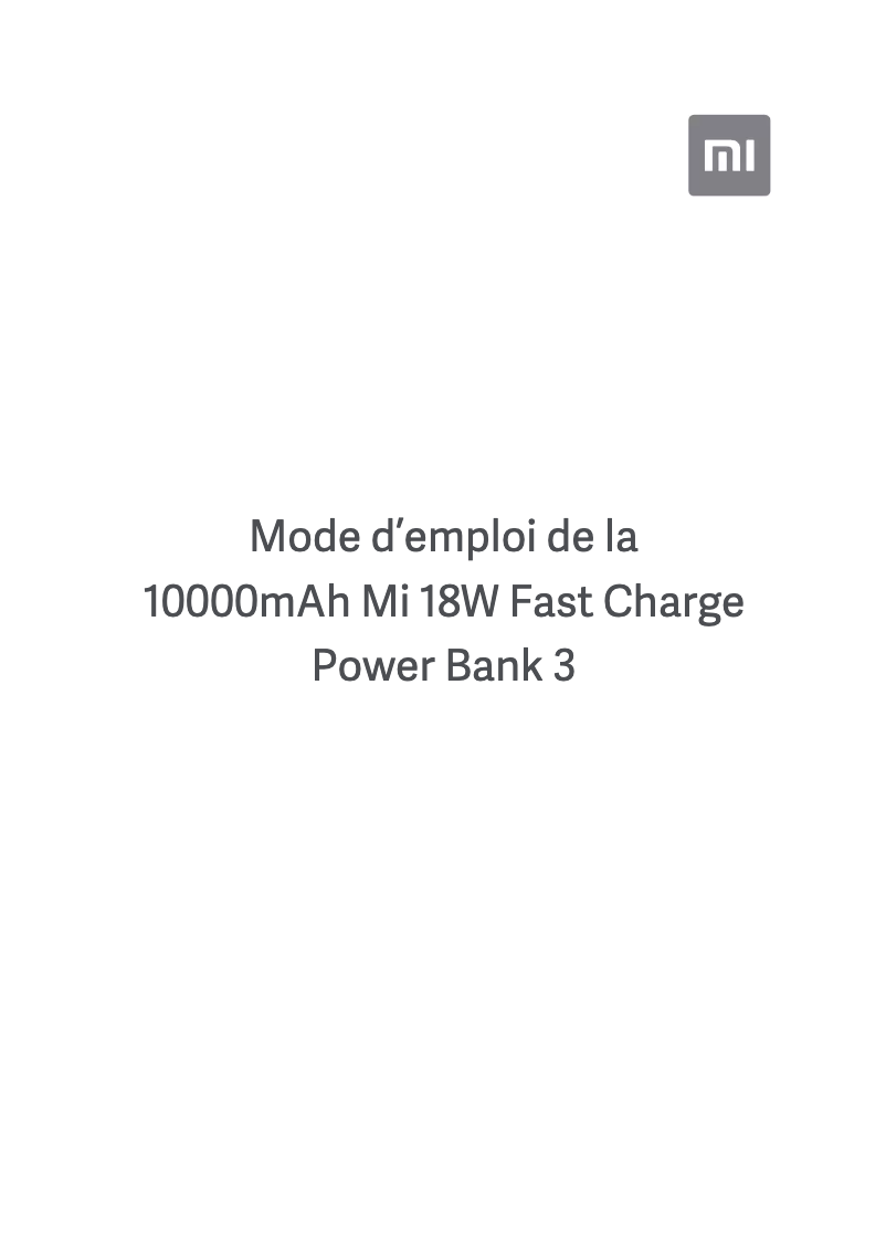 Página 1 del manual Manual de usuario Xiaomi Mi 18W Fast Charge Power Bank 3