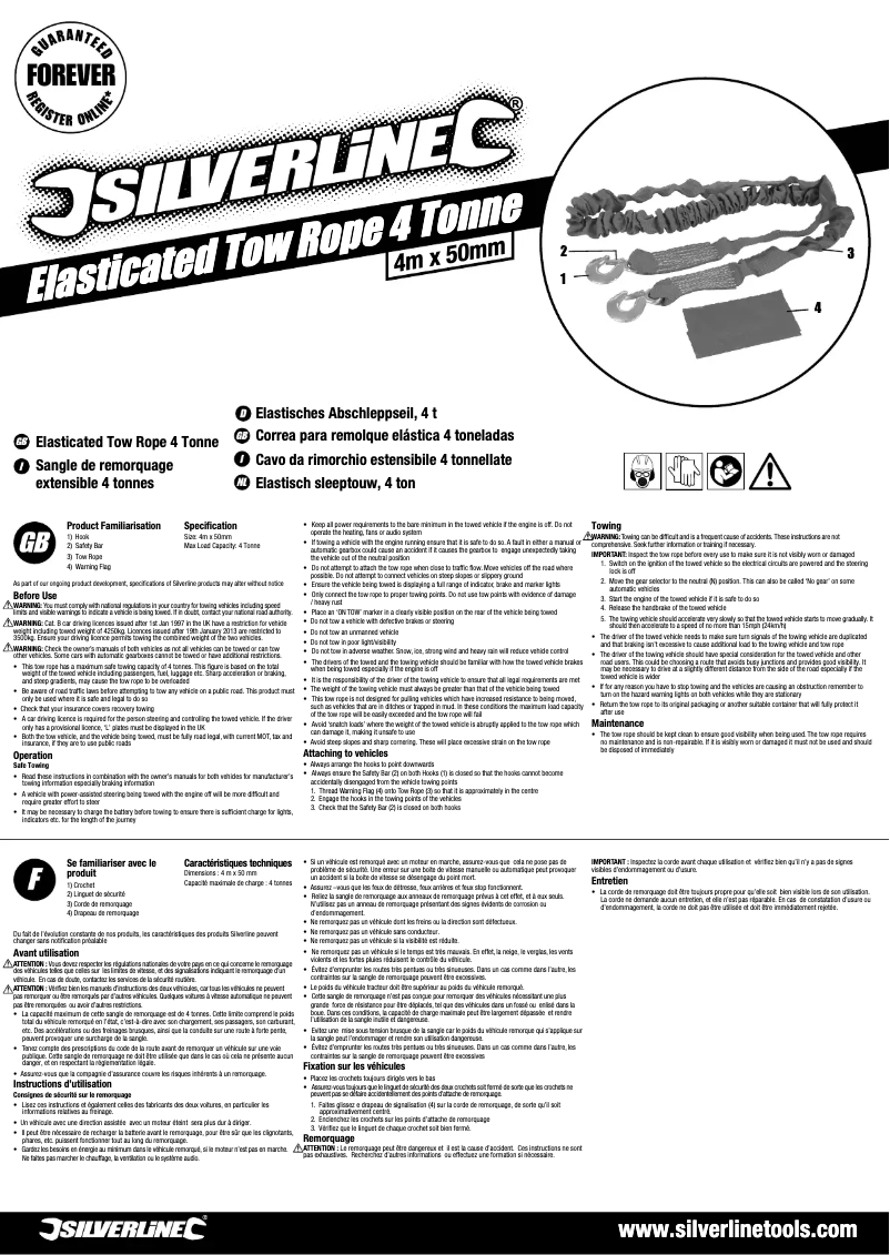 Page 1 de la notice Manuel utilisateur Silverline 443621