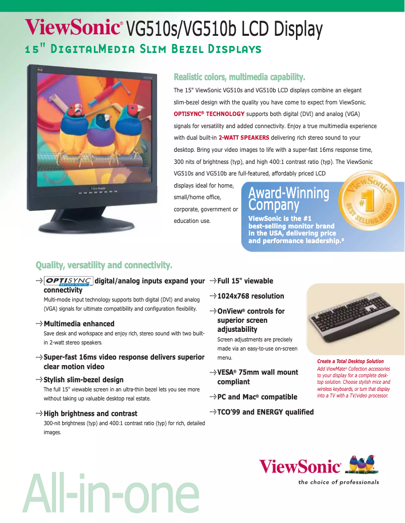 Página 1 del manual Manual de usuario Viewsonic Graphic VG510S